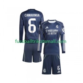 Fußballtrikots Real Madrid Camavinga 6 Kinder 2025-2026 Langarm Auswärts-trikot kaufen